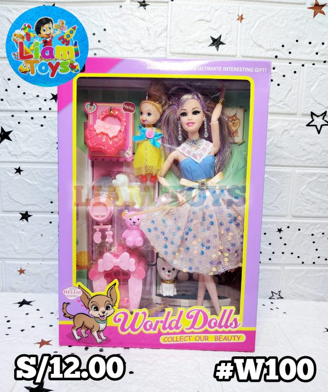 MUÑECA C/MASCOTAS CAJA