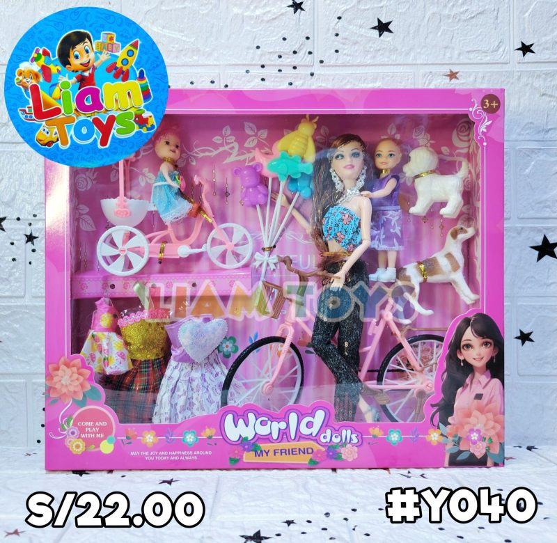 MUÑECA BICICLETA & MASCOTA
