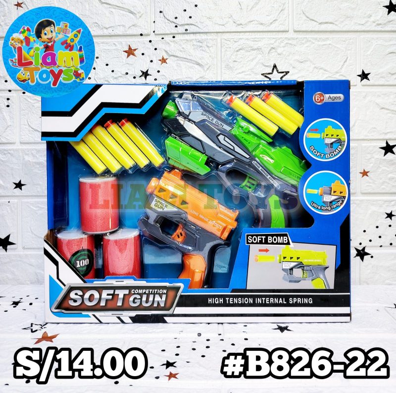 PISTOLA NERF X2 CAJA AZUL