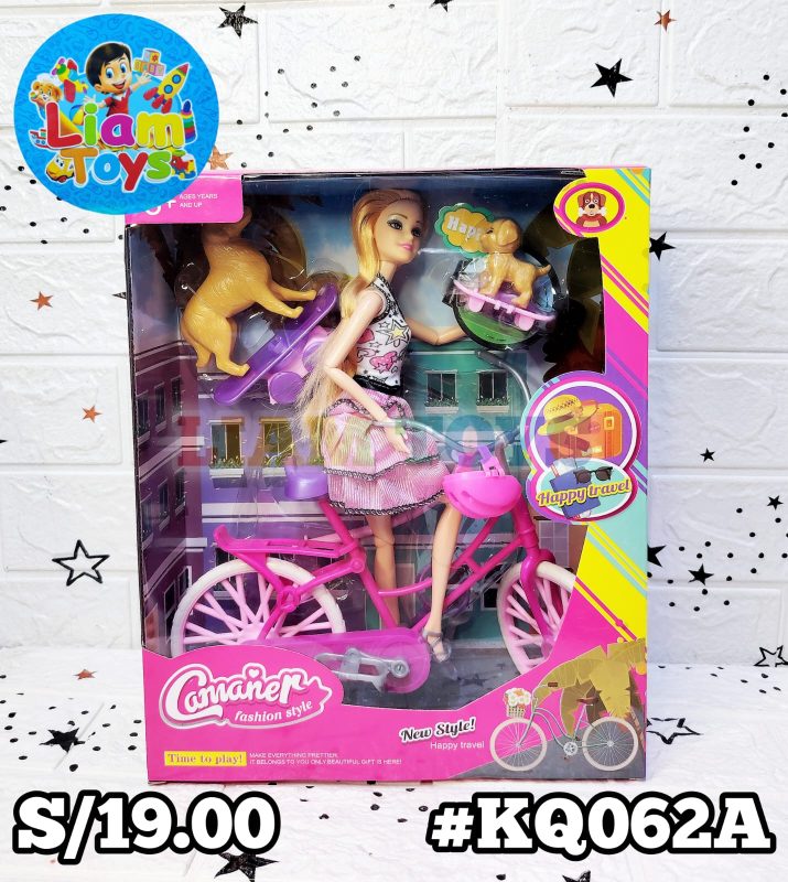 MUÑECA C/BICI & MASCOTA