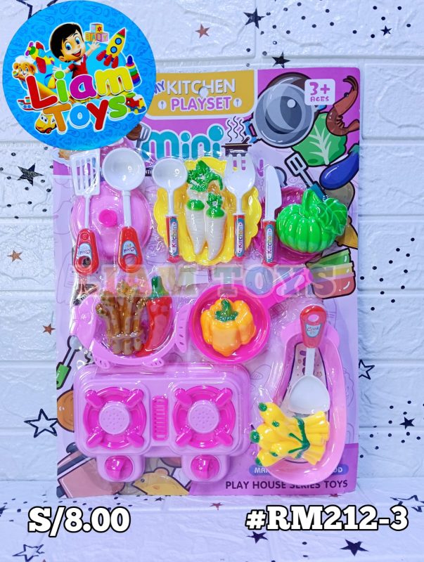 SET COCINA BLISTER ROSA