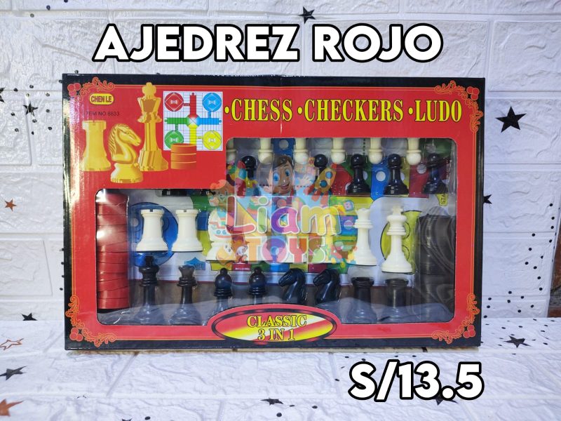 AJEDREZ 3EN1GRANDE CAJA ROJA