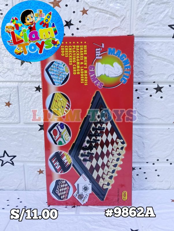 AJEDREZ 7EN1  CAJA ROJA