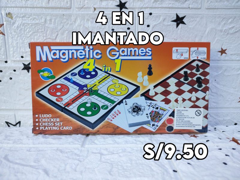 AJEDREZ 4EN1/ IMANTADO  ROJO