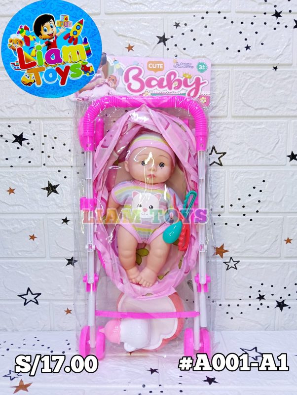 BEBE CON COCHE BOLSA